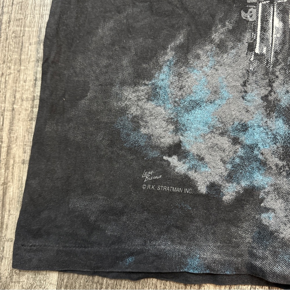 Vintage 90s Harley Davidson Thunder & Lightning AOP Tee Biker Motorcycle T Shirt - Picture 6 of 6